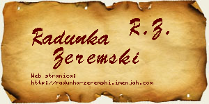 Radunka Zeremski vizit kartica